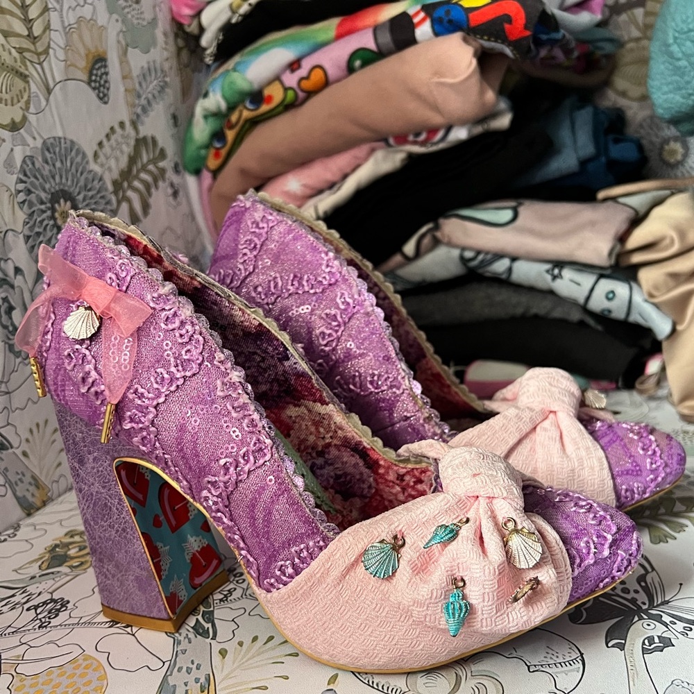 Irregular choice heels purple/ mermaid style
